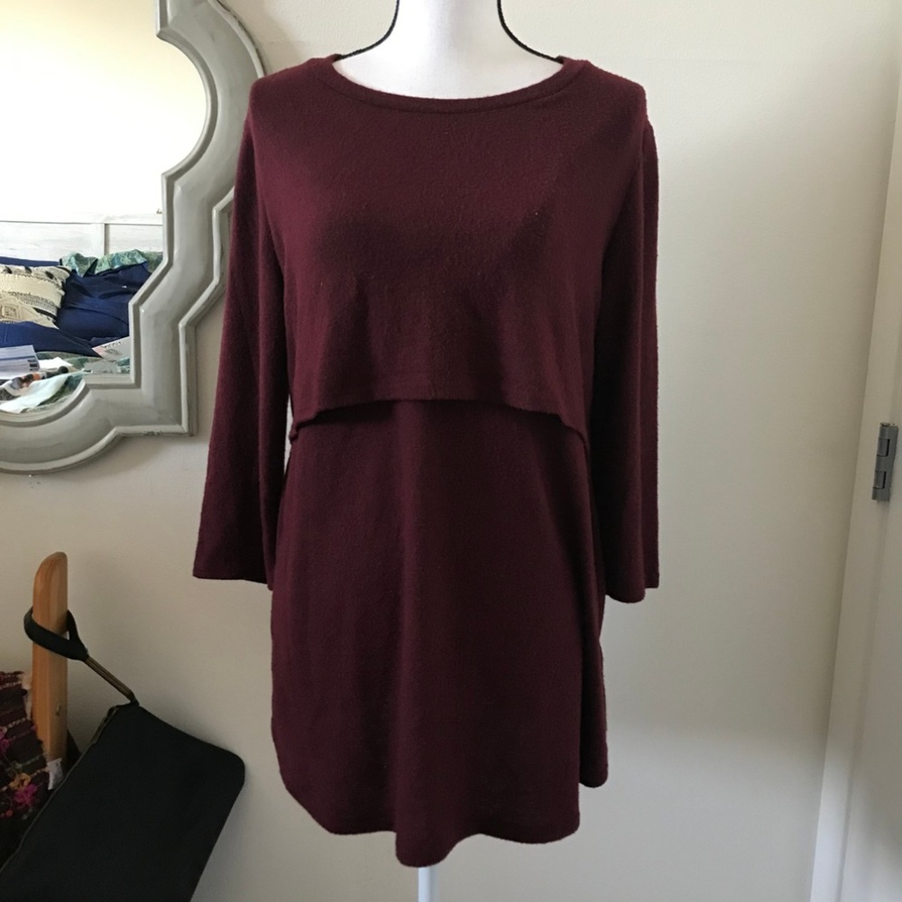 Stitch Fix Le Lis Burgundy Floral Printed Top